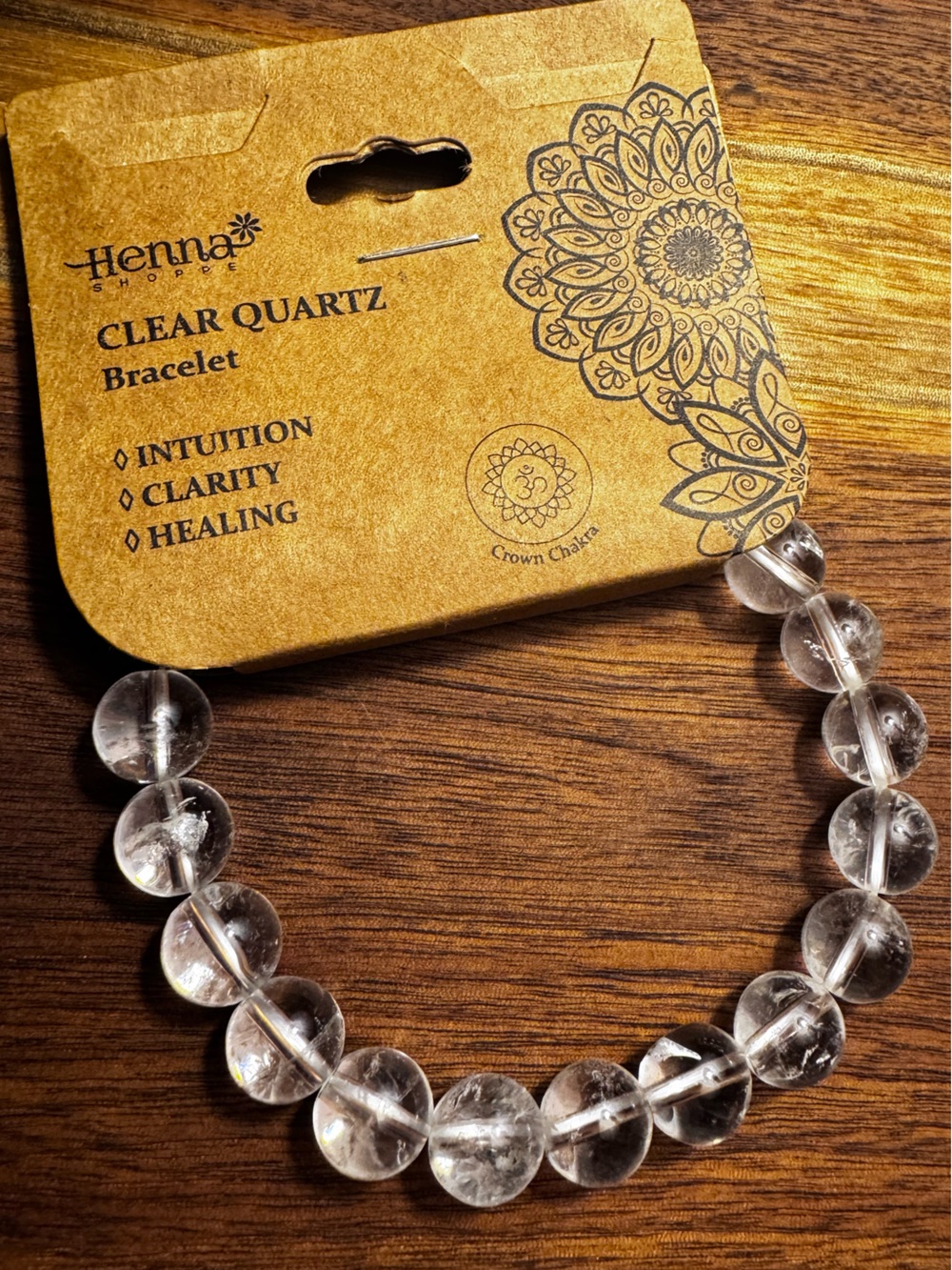 Henna shoppe Clear Quartz beaded bracelet